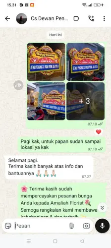 Testimonial Papan Bunga Pernikahan tenjo